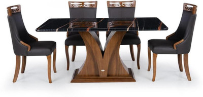 Durian Cardinal Solid Wood 6 Seater Dining Set(Finish Color -Matte, Knock Down)