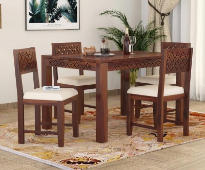 Flipkart Perfect Homes Sheesham Wood Four Seater CNC Designed Dining Set For Dining Room/ Restaurant || Solid Wood 4 Seater Dining Set(Finish Color -Brown Finish Design - 2, DIY(Do-It-Yourself))
