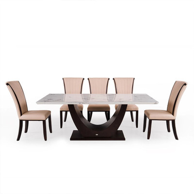 Durian Rowena Solid Wood 8 Seater Dining Set(Finish Color -Matte, Knock Down)