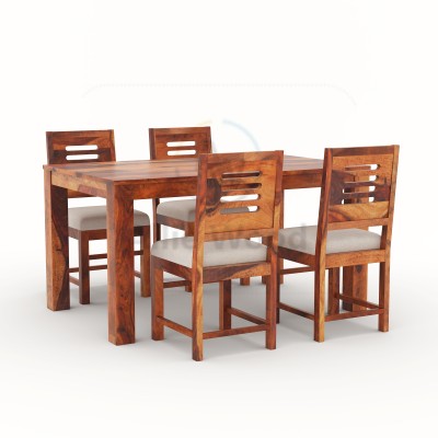 Allie Wood Rosewood (Sheesham) Solid Wood 4 Seater Dining Set(Finish Color -Honey finish, DIY(Do-It-Yourself))