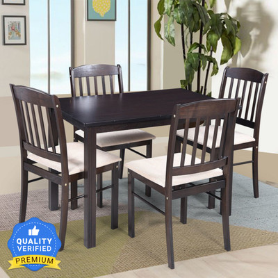 RoyalOak Solid Wood Solid Wood 4 Seater Dining Set(Finish Color -Brown, Knock Down)