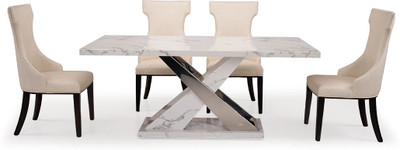 Durian Margot Metal 6 Seater Dining Set(Finish Color -Matte, Knock Down)