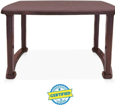National plasto 201 Plastic 4 Seater Dining Table(Finish Color - Brown, Pre-assembled)