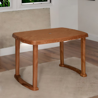 Nilkamal Shahenshah Rectangular 4 Seater Plastic Dining Table for Dining | Living Room Plastic 4 Seater Dining Table(Finish Color - Pear Wood, DIY(Do-It-Yourself))