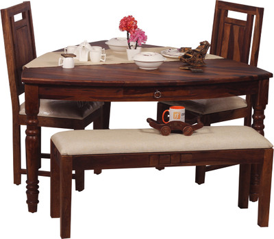 Sheesham Craft Betel Quid Nivora 2 Chairs & 1 bench,UniqueTop,NaturalColour,MatteFinish Solid Wood 4 Seater Dining Set(Finish Color -Natural Honey Oak, DIY(Do-It-Yourself)) Sheesham Craft Betel Quid Nivora 2 Chairs & 1 bench,UniqueTop,NaturalColour,MatteFinish Solid Wood 4 Seater Dining Set(Finish Color -Natural Honey Oak, DIY(Do-It-Yourself))