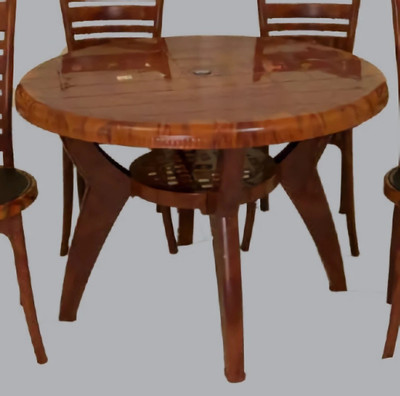 AAMROSE Plastic 4 Seater Dining Table(Finish Color - TEAKWOOD, DIY(Do-It-Yourself))