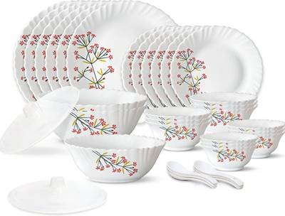 GETHIGHKP Pack of 36 Plastic Unbreakable Plastic Weight Dinner Set of Glass Dinner Plates & Bowls, Crockery Dinner Set