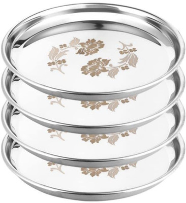 FROTOOL 4 peace dinner plate laser design Dinner Plate(Pack of 4)