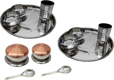Dynore Pack of 14 Steel 14 Pcs Dinner set Dinner Set(Steel)