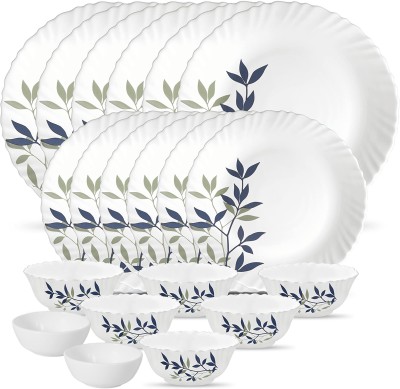 LAOPALA Pack of 20 Opalware Novo Silken Charm 20 Pcs Dinner Set(White, Microwave Safe)