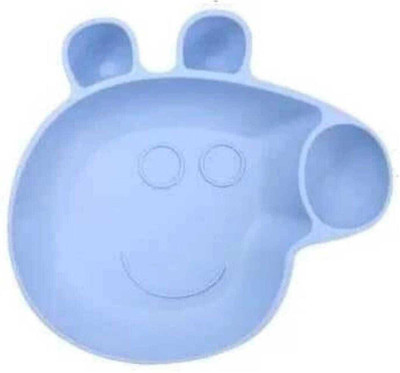 Rockjon Plastic peppa pig single small plate Dinner Set(Blue, Microwave Safe)