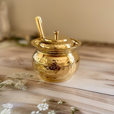 Nayi Naveli Brass Dinner Set(Gold)