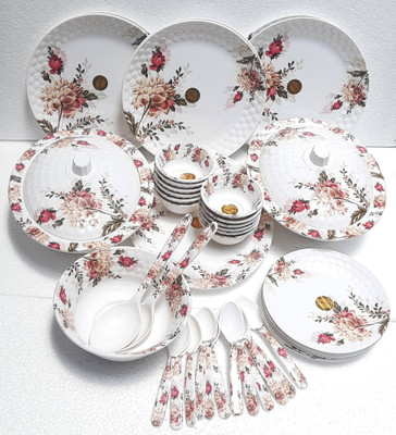 Radhe Crockery Pack of 44 Melamin OROMAX Dinner Set(Multicolor)