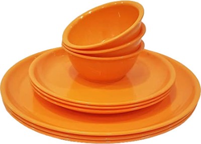 carry Pack of 9 Plastic 9 DS ORANGE Dinner Set(Orange, Microwave Safe)