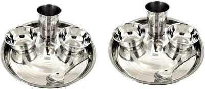 BluNeo Pack of 10 Stainless Steel Dinner Set(Silver, Steel)