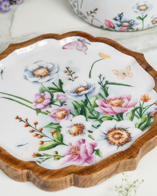 Dastkarstory Wood Dinner Set(White)