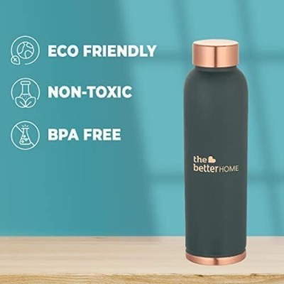 The Better Home Pure Copper Oreo Water Bottle 1L&Non Stick Fry Pan,22cm,Stove&Induction Cookware 950 ml Bottle(Pack of 1, Green, Copper, Aluminium)