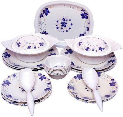 CARNIVAL Melamin Smart Round Model(505)Beautyfull Dinner Set 32 Pcs of Melamine Dinner Set(White, Microwave Safe)