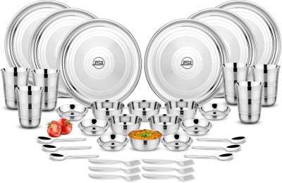 JSI Pack of 36 Steel Dinner Set(Silver)