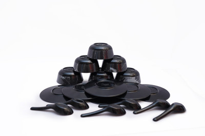 Evaware International Pack of 18 Melamin Melamine soup bowls with spoons Set Matt Finish (pack of 18 ) Dinner Set(Black)