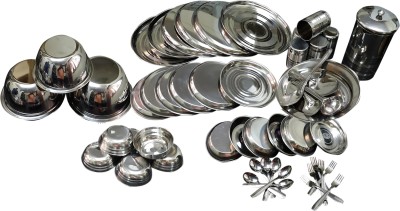 Dynore Pack of 51 Steel Stainless Steel 51 Pcs Dinner Set Dinner Set(Steel)