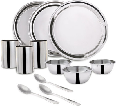 WONDERCHEF Pack of 12 Stainless Steel Venice Dinner Set(Silver)