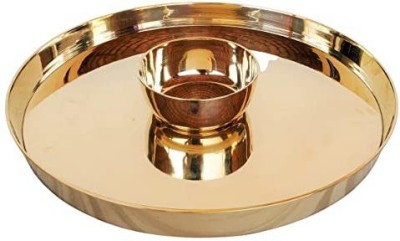 RBHMC BRONZE MASTER Bronze Dinner Thali with Bowl Set Bronze Dinner Set(Gold)