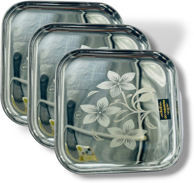 Dev Industries Pack of 3 Stainless Steel DEV INDUSTRIES Dinner Set(Steel)