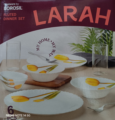 BOROSIL Pack of 6 Opalware LYANA Dinner Set(Multicolor, Microwave Safe)