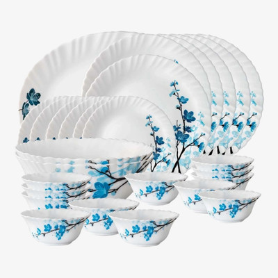 BOROSIL Pack of 27 Opalware Mimosa Dinner Set(White, Microwave Safe)