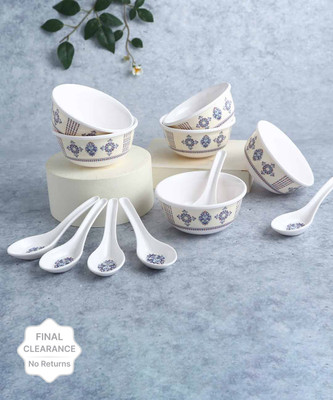 Wonderchef Pack Of 12 Melamin Venice Soup Bowl With Spoon-Blue (Set Of 12 Pcs) Dinner Set (Blue) For Rs. 889 @ 48 %