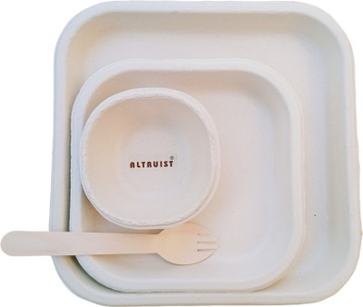 Altruist Salsa Tray Set 3 pcs Dinner Plate(Pack of 15)