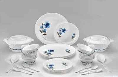 KTART Pack of 36 Plastic Best Family Dinner Set(Multicolor, Microwave Safe)