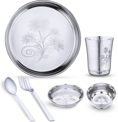 LIMETRO STEEL Pack of 6 Stainless Steel Dinner Set(Steel)