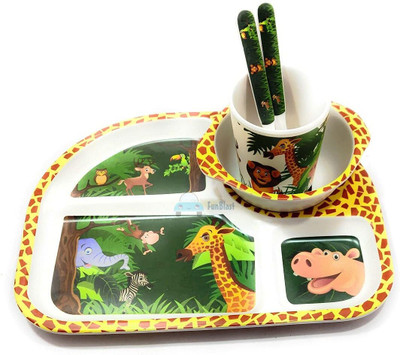 JoyousTokens Bamboo Bamboo Fibre Dinner Set Dinner Set(Multicolor)