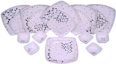 CARNIVAL Pack of 24 Melamin Square Lito Model Beautyful Dinner Set 24 Pcs Of Melamine Dinner Set(Multicolor)