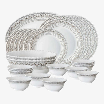 BOROSIL Opalware Classic Dinner Set(White, Microwave Safe)