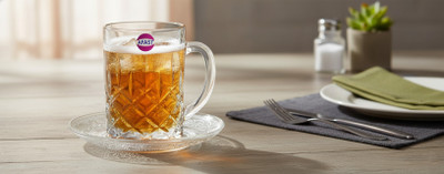 Somil Pack of 3 Glass Afast Combo of 2 Beer Glasses and 1 Snack Plate : Glass, Set of 3, 15 X 15 CM Dinner Set(Clear, Microwave Safe)