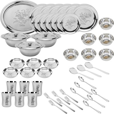 SigriWala Stainless Steel 52-Piece Dinner Set Dinner Set(Silver)