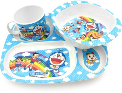 Superware Pack of 3 Melamin Food Grade | Kids Dinner Set – Doraemon Rainbow | Tableware, Stain free Dinner Set(White)