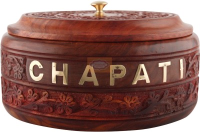 Shriji Crafts Wood, Stainless Steel Chapati box-01133 Dinner Set(Brown)
