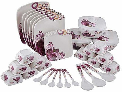 Maharaja Melamine Pack of 40 Melamin 218 Dinner Set(White, Microwave Safe)