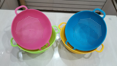 GRAHAST Plastic Fruit & Vegetable Basket(Multicolor)