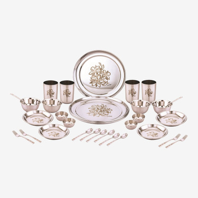 Greenchef Pack of 32 Stainless Steel Iconic Dinner Set(Steel)