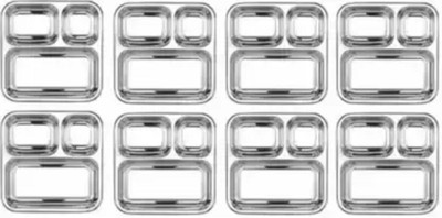 Liolis Pack of 6 Steel Dinner Set(Silver, Microwave Safe)