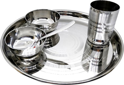 Dynore Pack of 5 Stainless Steel 5pcs Bachelor's Dinner Set(Steel)