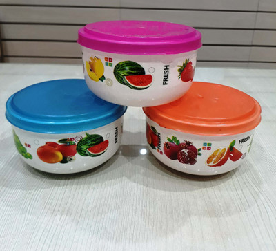 GRAHAST Plastic Grocery Container  - 300 ml(Pack of 3, Multicolor)