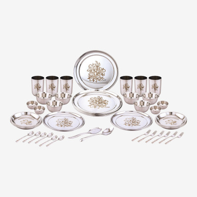 Greenchef Pack of 48 Stainless Steel Iconic Dinner Set(Silver)