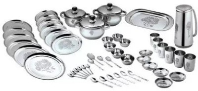 PNB Pack of 57 Stainless Steel Dinner Set Signature 57 Pcs SDS-57.2 Dinner Set(Steel)