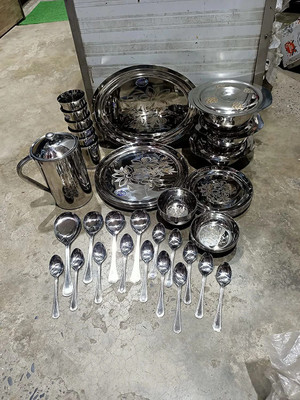 Parik Enterprises Pack of 51 Stainless Steel stainless steel dinner set 51pcs Dinner Set(Silver)